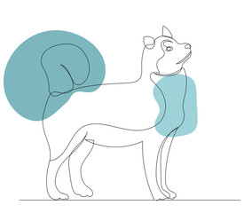dog drawing by one continuous line