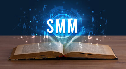 Technology abbreviation coming out from an open book