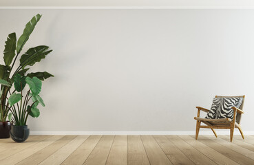 3d Illustration

Empty room. White wall with basic decorative elements. natural parquet floor