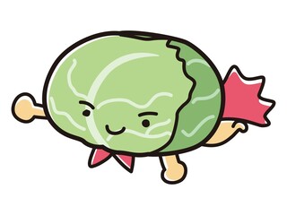 キャベツのキャラクターのイラスト