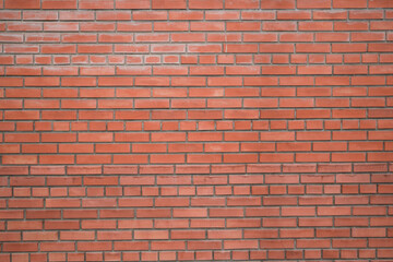 Obraz premium Old red brick wall background, wide angle view . Construction concept