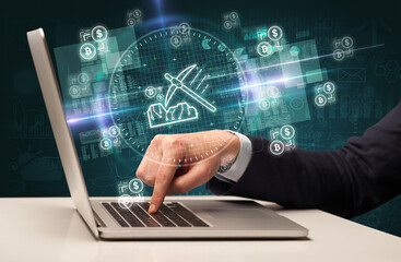 business hand working in stock market