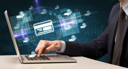 business hand working in stock market