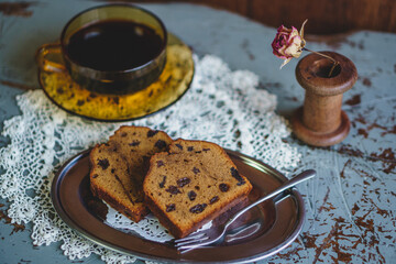 パウンドケーキとコーヒー
