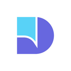 Minimal letter D chat bubble logo design