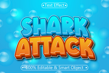 Shark Attack Editable Text Effect 3 Dimension Emboss Modern Style