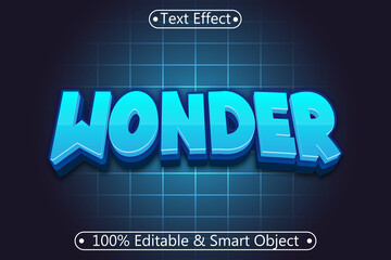Wonder Editable Text Effect 3 Dimension Emboss Modern Style