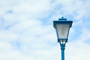 Beautiful street lamp outdoors on sunny day. Space for text