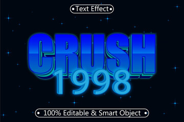 Crush 1998 Editable Text Effect 3 dimension Emboss Retro Style