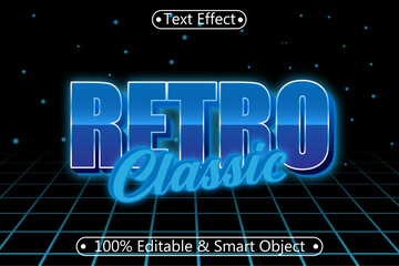 Retro Classic Editable Text Effect 3 dimension Emboss Retro Style
