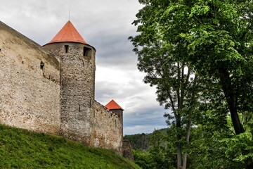 Fototapeta premium Veveri castle, Czech republic - Europe. Old ancient castle near the Brno. Medieval castle built in the 13th century. Castle fortifications. Turistic destination.