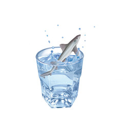 emissole tacheté , poisson, évasion, eau, en verre, boire, clapoter, glace, isolé, liquide, abattre, blanc, froid, bleu, éclaboussure, bouillonner, transparent, clair, cool, frais, humide, propre, raf