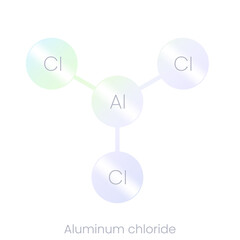 Aluminum chloride structure icon with gradient. Vector illustration isolated on white background.