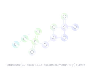 Potassium;(2,2-dioxo-1,3,2,4-dioxathialumetan-4-yl) sulfate structure icon with gradient. Vector illustration isolated on white background.