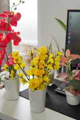 flowers in a vase on the table