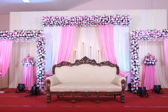 flower themed wedding stage decoration