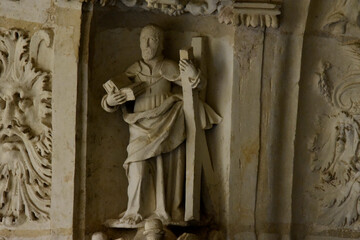 Abbaye de Fontevraud, détail sculpture. Pays de la Loire, France