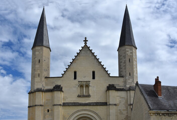 Fototapeta na wymiar Le toit de l'abbaye de Fontevraud, Pays de la Loire, France
