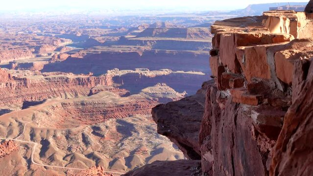 Slider shot of canyons and rock formations at Dead Horse Point
