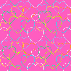 Fototapeta na wymiar pink background with hearts