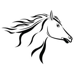 horse head vector isolated on white