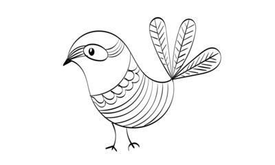 Cute Hand Drawn Bird design for print or use as poster, card, flyer or T Shirt