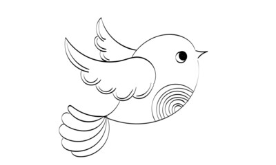 Cute Hand Drawn Bird design for print or use as poster, card, flyer or T Shirt