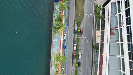 Kota Kinabalu, Sabah Malaysia &ndash; June 14, 2022: The Waterfront and Esplanade Area of Kota Kinabalu City Centre