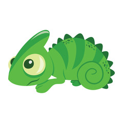 Cute Cartoon Chameleon Lizard
