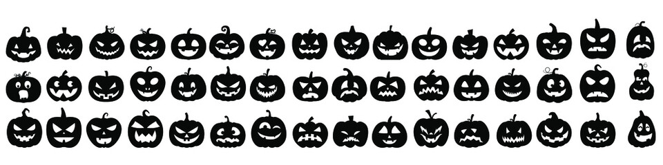Pumpkin icon vector set. Halloween illustration sign collection.