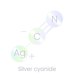 Silver cyanide structure icon with gradient. Vector illustration isolated on white background.