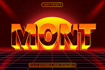 Mont Editable Text Effect 3 Dimension Emboss Retro Style