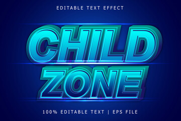 Child Zone Editable Text Effect 3 Dimension Emboss Modern Style