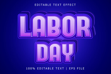 Labor Day Editable Text Effect 3 Dimension Emboss Modern Style