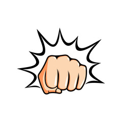 fist punching the air