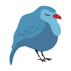 Vector Colorful Illustration of cute bird isolated on white background