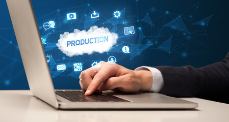 Businessman working with laptop concept