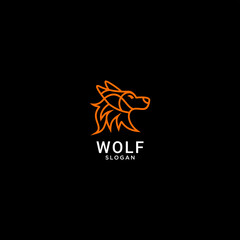 Wolf logo design icon template