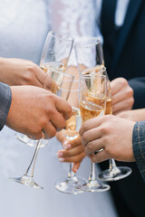 two glasses of champagne on the table