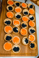 sushi with salmon and caviar