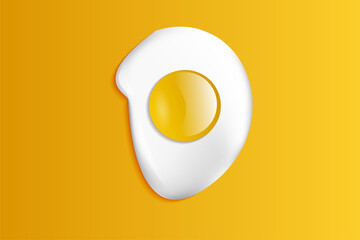 scrambled eggs on a yellow background. vector illustration