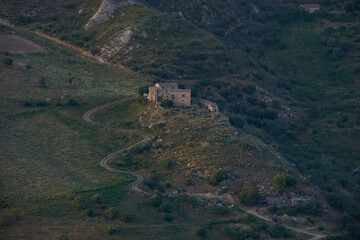rural houses on the slopes of Sicily