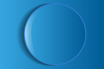 a blue plate on a blue background. vector illustration