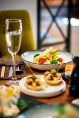 dinner in the asian restaurant