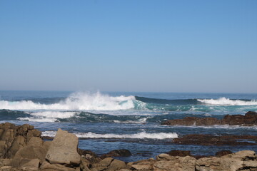 beach, rocks, waves and sea