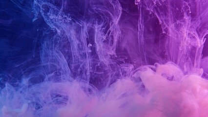 Neon smoke cloud. Paint water splash. Ethereal aura. Ultraviolet light purple pink blue color...