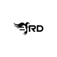 Bird text, negative space. Word mark logo design.