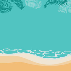 Fototapeta na wymiar Summer background with coconut tree, palm, on the beach