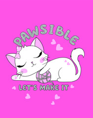 Cute cartoon character cat.

