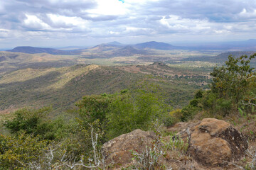 Fototapeta na wymiar scenic view of Ole Muntus Hill in Sultan Hamud, Kenya